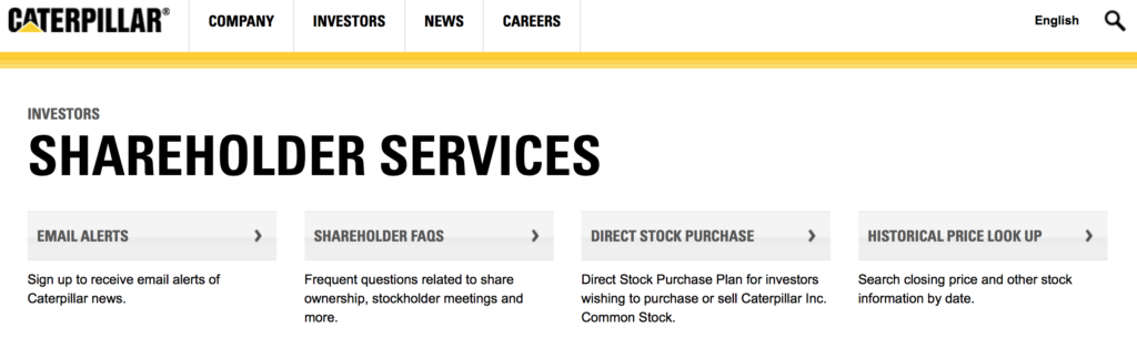 CAT Caterpillar Investor page